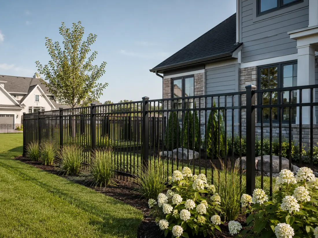 Black aluminum fence