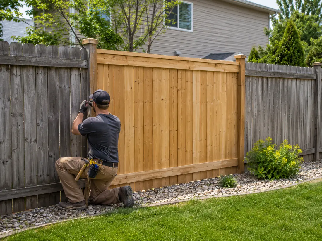 Fence repair, new panel