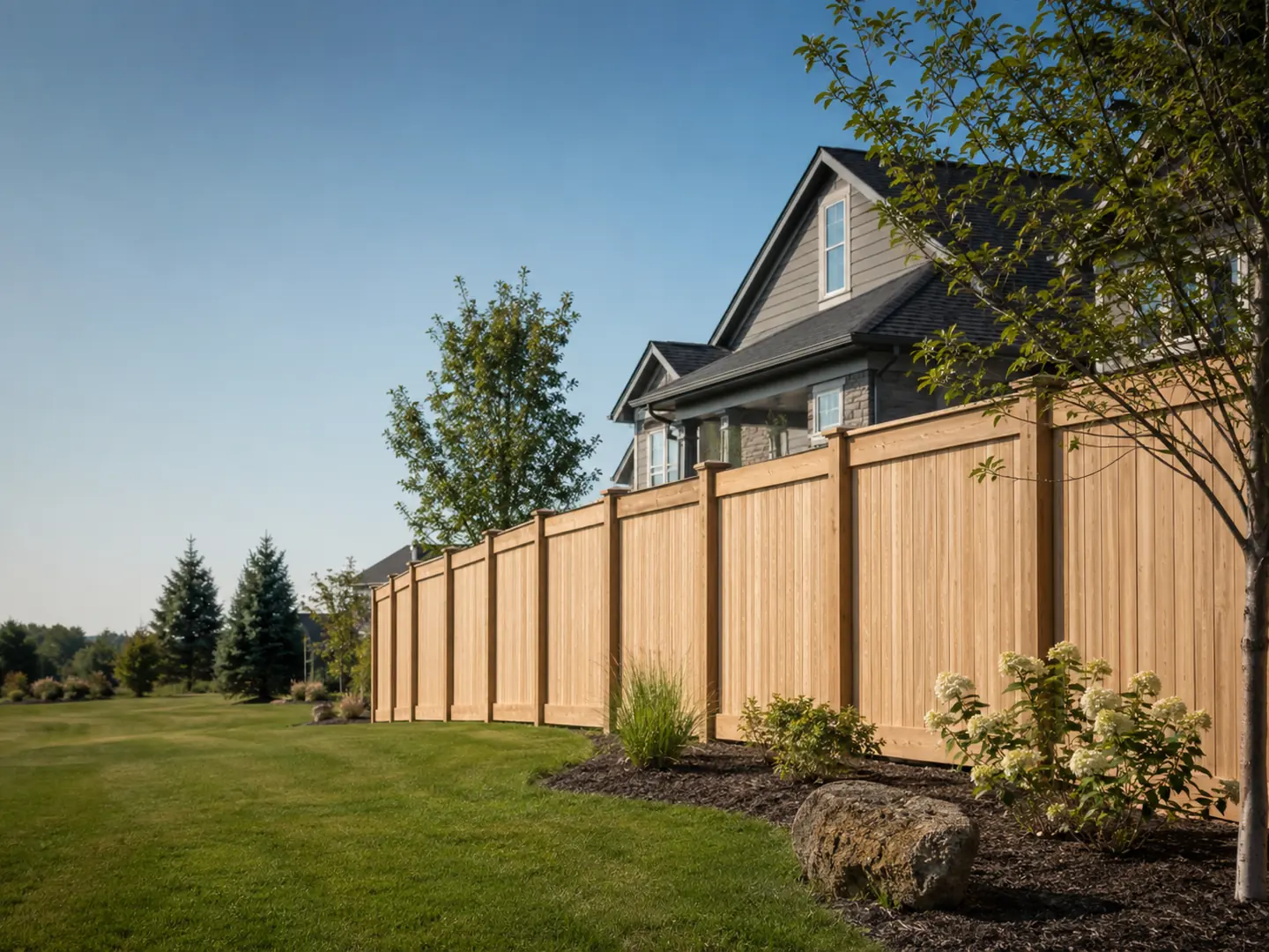 Cedar privacy fence