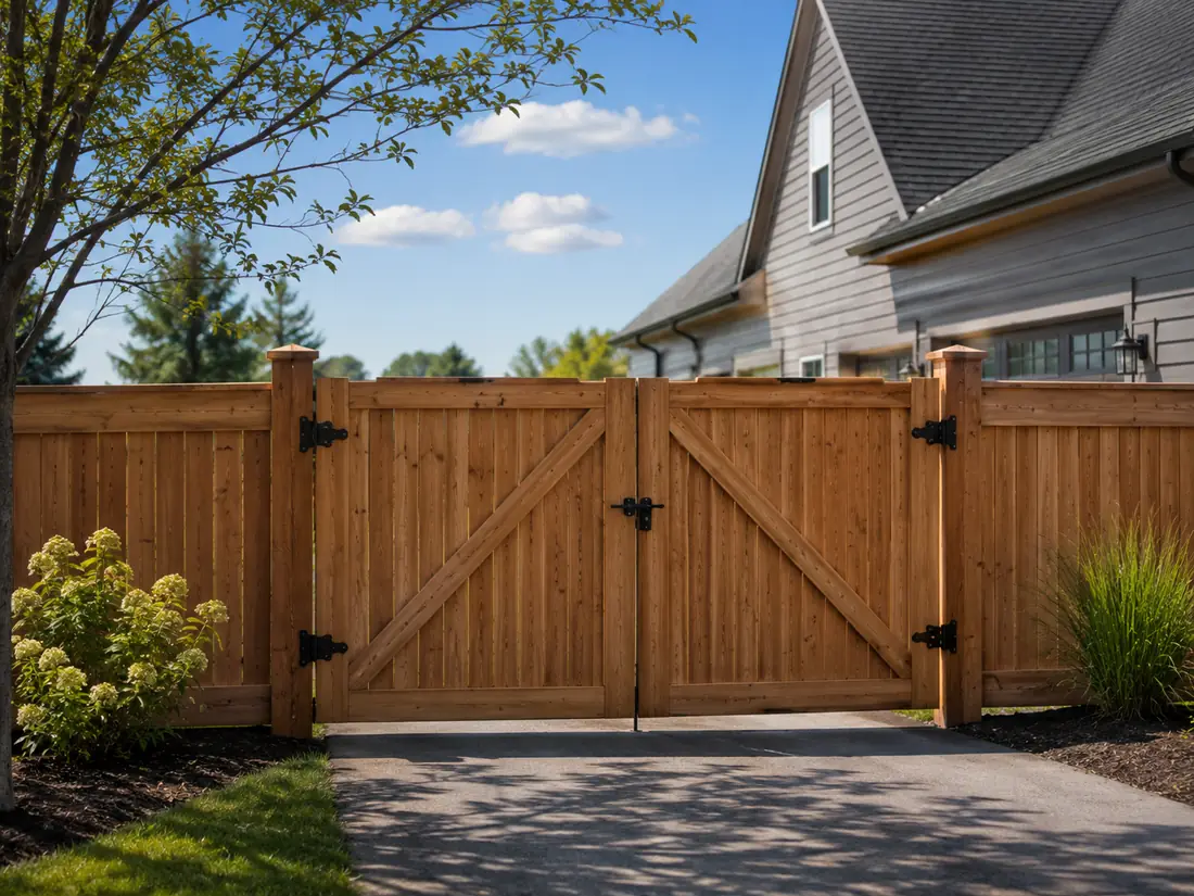 Custom cedar swing gate