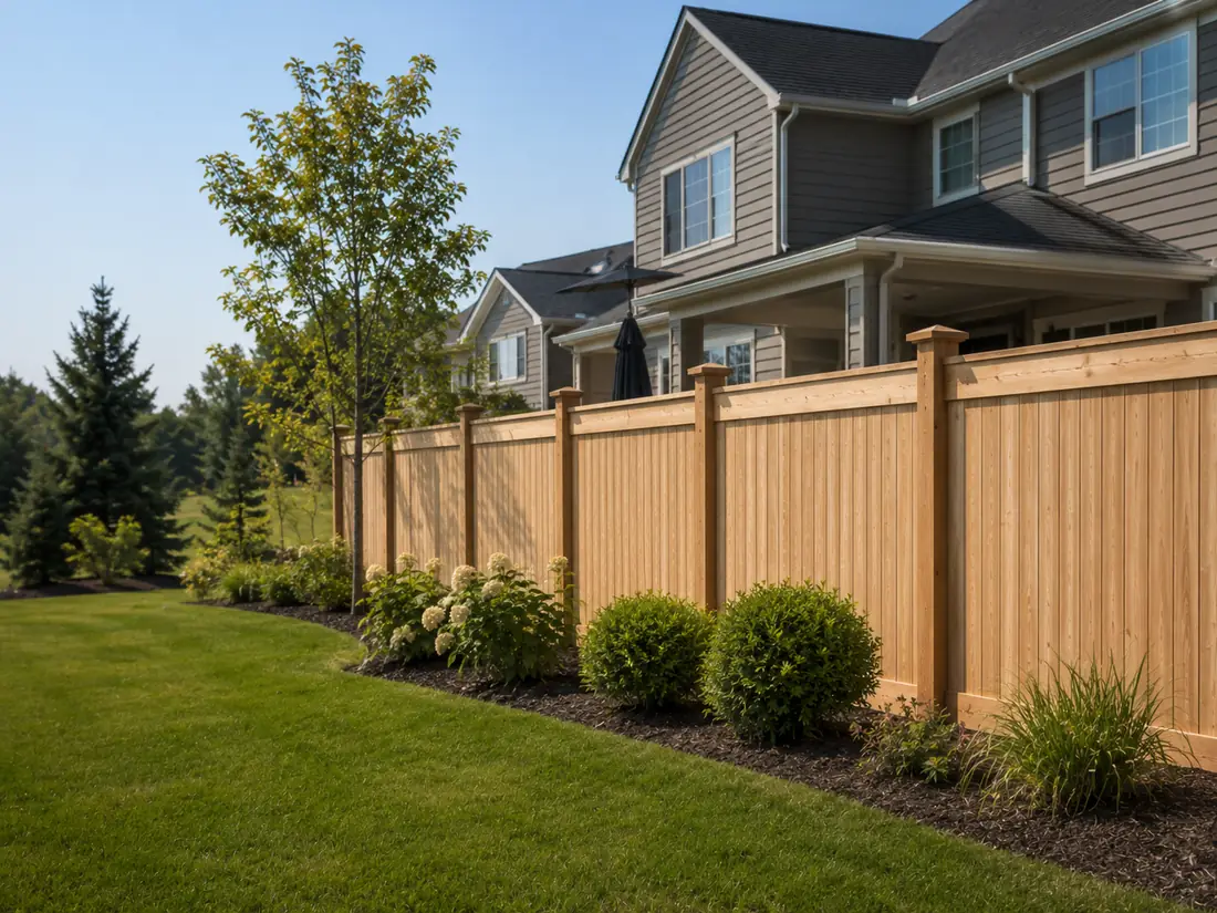 Wood privacy fence
